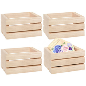 Wholesale custom mini rustic wooden boxes decorated with unfinished jewelry storage boxes Wooden Crates