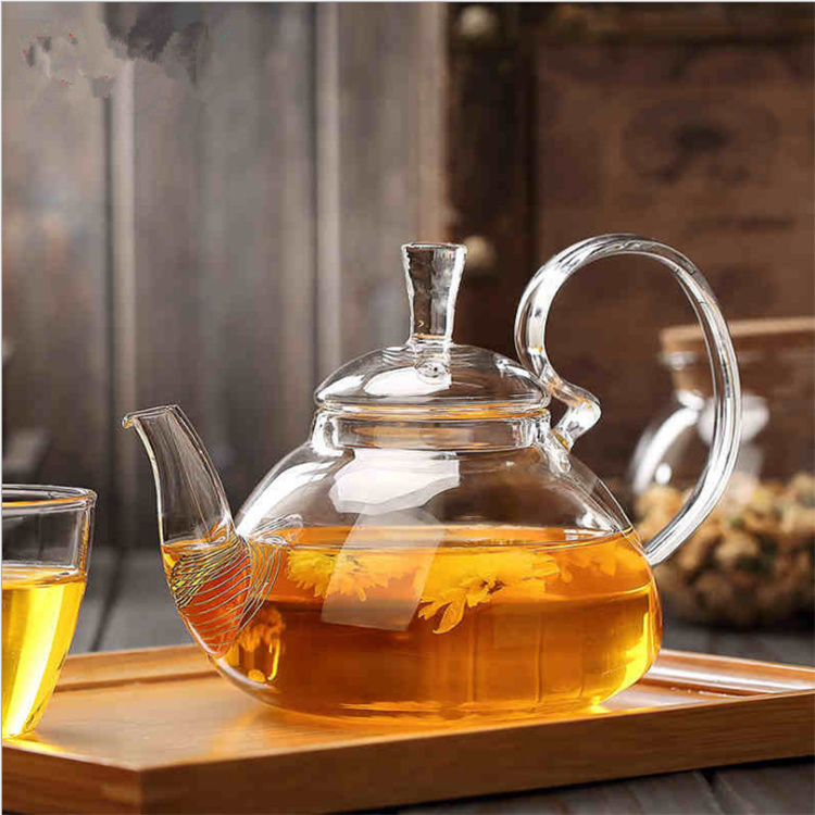 600ml 800ml 1200ml High quality borosilicate glass teapot stove safe water pot for brew loose leaf tea