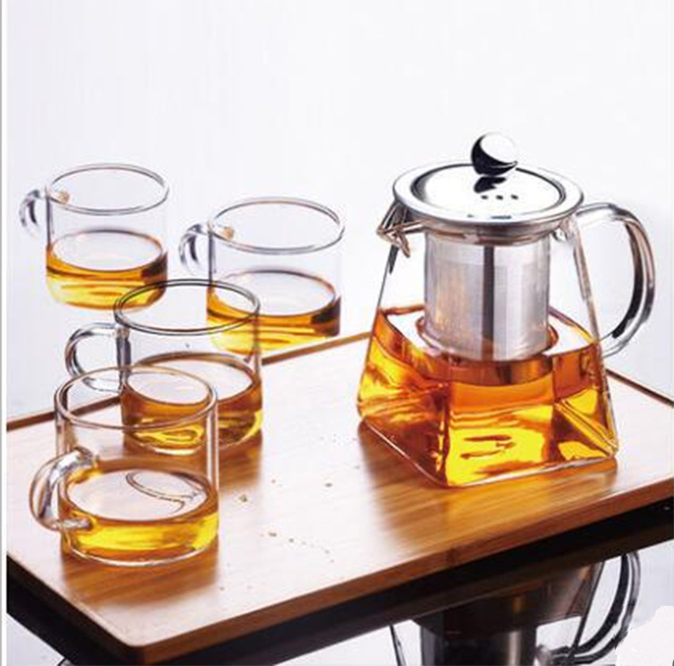 350ml 500ml High Borosilicate Glass Teapot with Stainless Steel for Loose Leaf Tea High Borosilicate Glass Tea Kettle