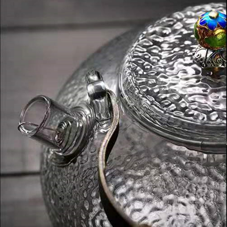 Chinese Glass Tea Pot With Copper Handle High Borosilicate Heat Resistant