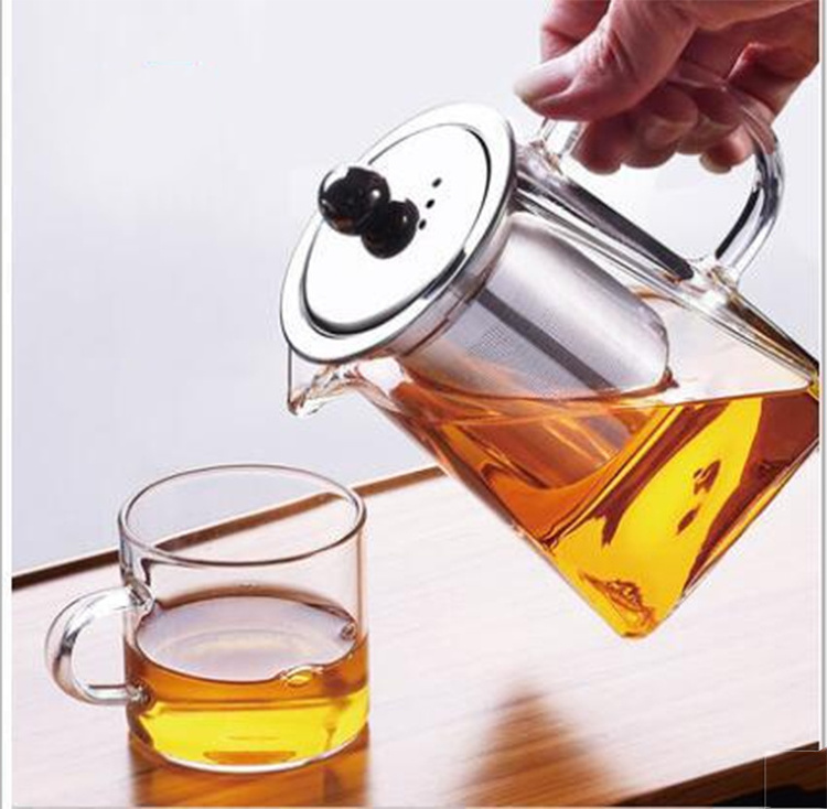 350ml 500ml High Borosilicate Glass Teapot with Stainless Steel for Loose Leaf Tea High Borosilicate Glass Tea Kettle