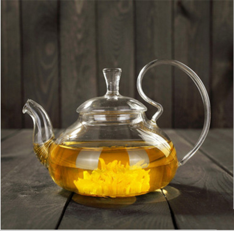 600ml 800ml 1200ml High quality borosilicate glass teapot stove safe water pot for brew loose leaf tea