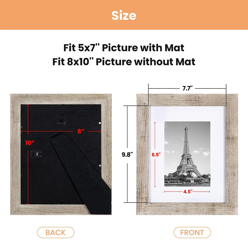 8x10 Picture Frame Distressed Burlywood with Real Glass  Classical Wooden Picture Frame  Picture Frame Wholesalers