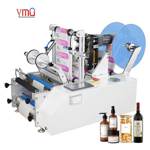 YIMU YM130 2024 Hot Selling Manual Semi Automatic Sticker Label Applicator Small Desktop Round Bottle Packaging Labeling Machine