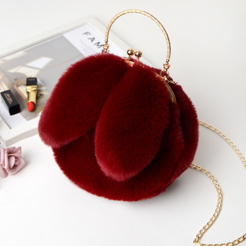 New arrival Cute fashion rabbit ear clip bag fashion chain One Shoulder Messenger beautiful women's bag