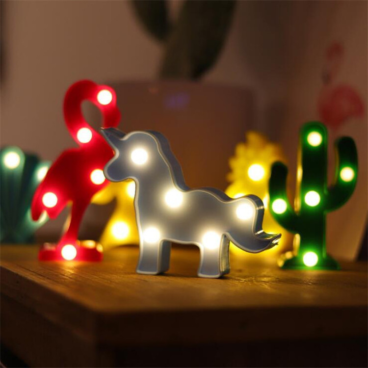 LED Night Light Flamingo Lamp Pineapple Cactus Light Romantic For Kids Christmas Gifts Decorations Home Decor