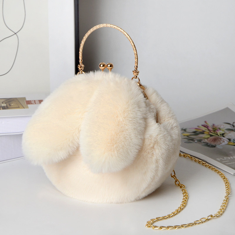 New arrival Cute fashion rabbit ear clip bag fashion chain One Shoulder Messenger beautiful women's bag