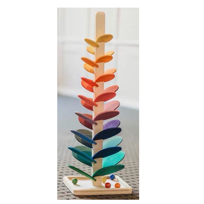 Montessori Toys Wooden Blocks Building Blocks Tree Marble Ball Drop Track Educational Toy Learning Toys for Children