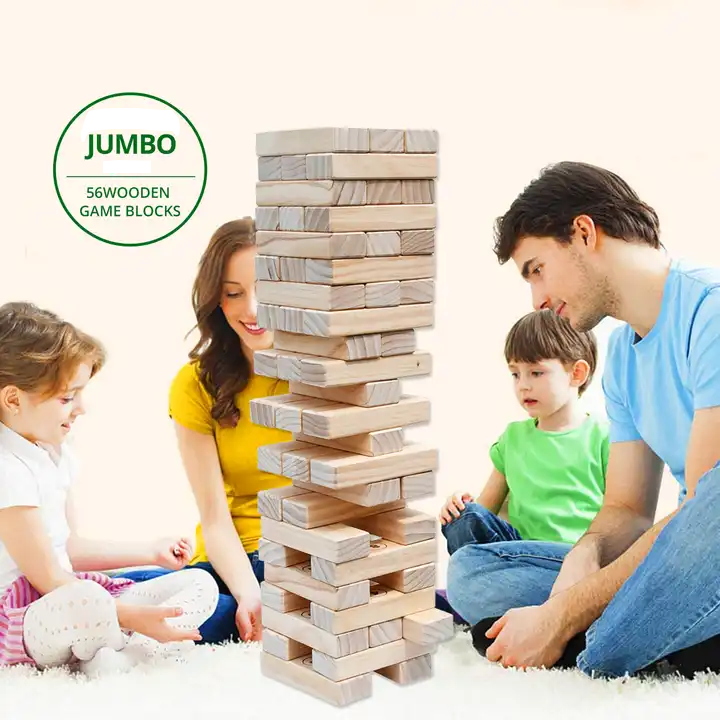 Classic Giant Wooden Blocks Stacking Game janga wooden blocks game Wood Stacking Tumbling Timbers Outdoor Yard Game