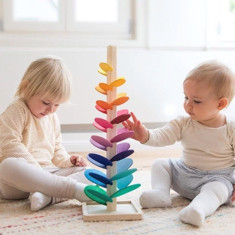 Montessori Toys Wooden Blocks Building Blocks Tree Marble Ball Drop Track Educational Toy Learning Toys for Children