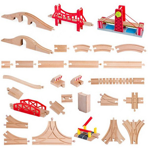 Wooden Railway Train Sets Track Accessories Table wooden train set Wood Education Boy Child Toy Multi Race Track Toy