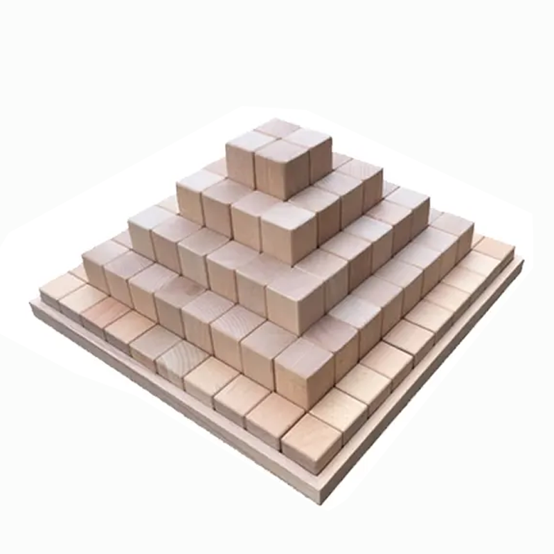 Large Stepped Pyramid Wooden Math Blocks Towering Buildings, and landscapes with these brightly colored wooden blocks