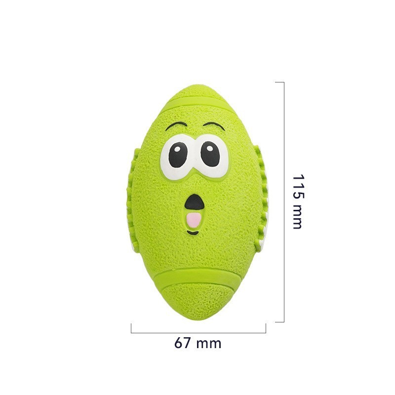 Pet Toys New Products Smiley Face Ball Rugby Latex Squeeze Sound Funny Dog Toys