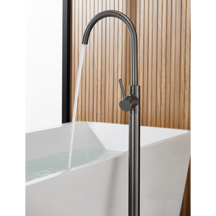 Floor Free Standing Spout With Hand shower Bath Mixer Shower standing bathtub faucet