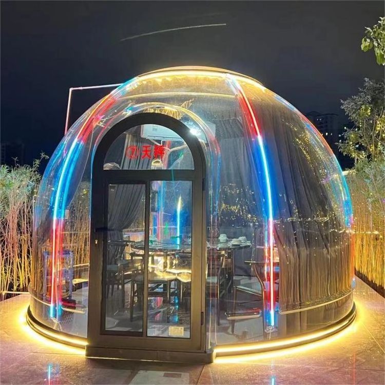 Luxurious Prefab Bubble Houses portable cafeteria polycarbonate dome house gazebo