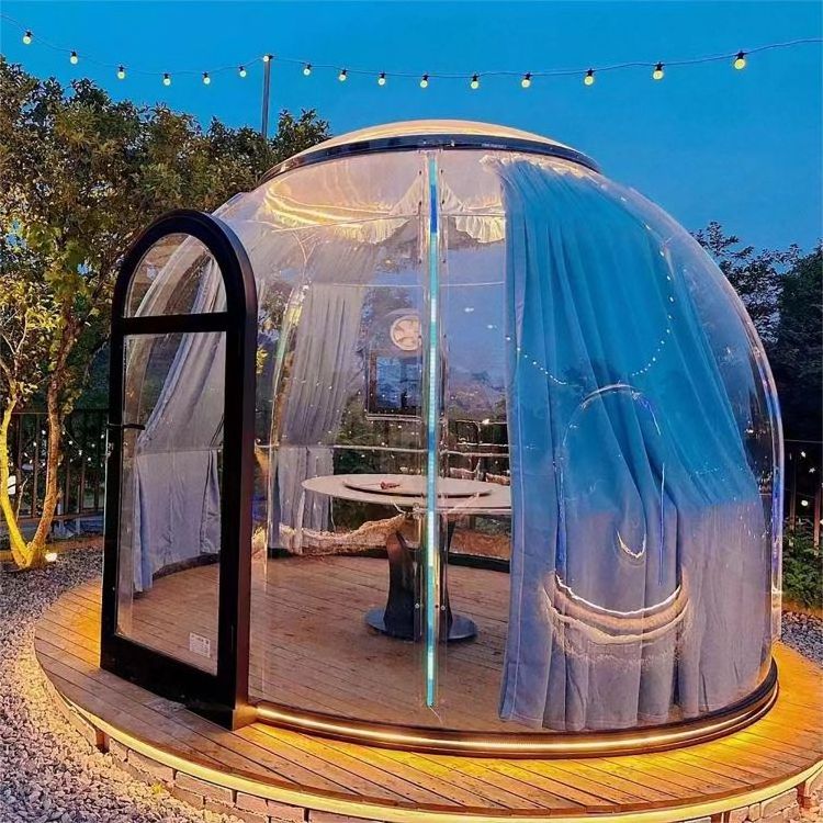 transparent camping polycarbonate bubble tent Outdoor starry sky Cabin house