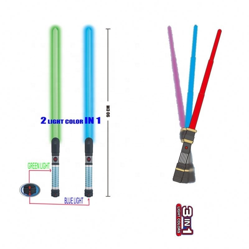 TOY 2 IN 1 Flashing Stick Electronic Laser Light Stick  Saber Smooth Swing Lightsaber