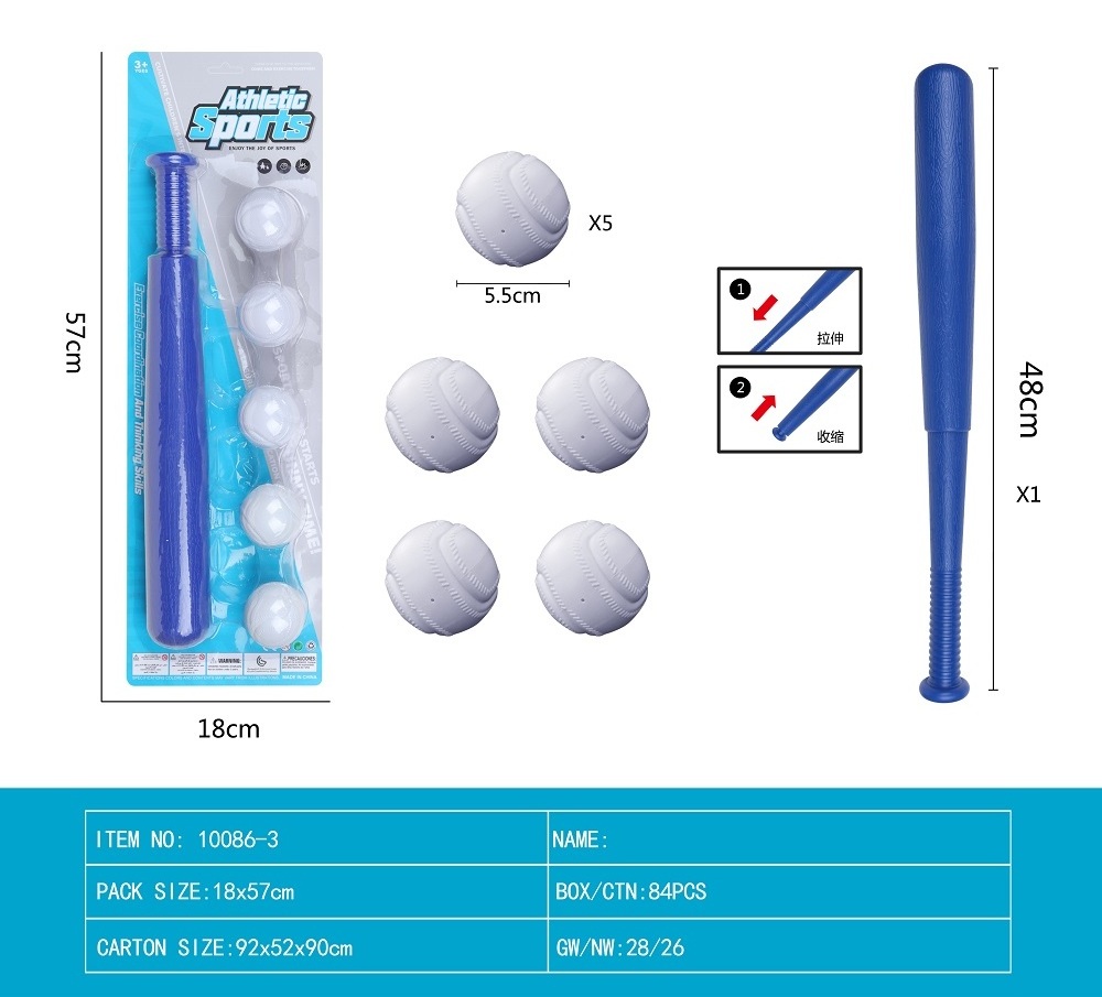 For Kids Toddler Beginners Outdoor Game Sports Toy Cheap mini plastic baseball bat and ball set toy for kids