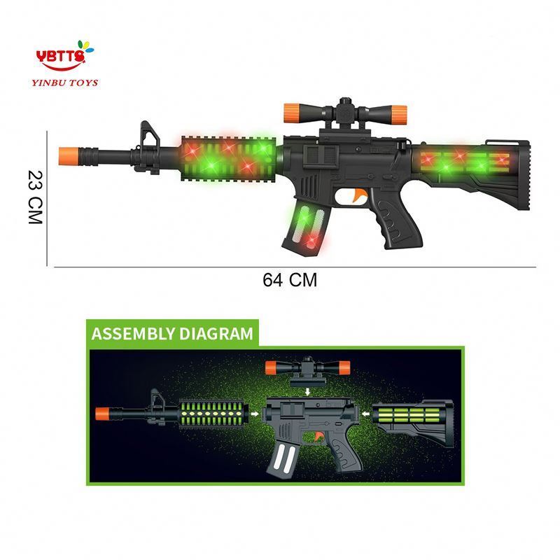 YB Laser Toy gun Toys Electric 64 CM Kids Plastic Gun Weapons light with sound Military Function AK Toy Guns For Kids