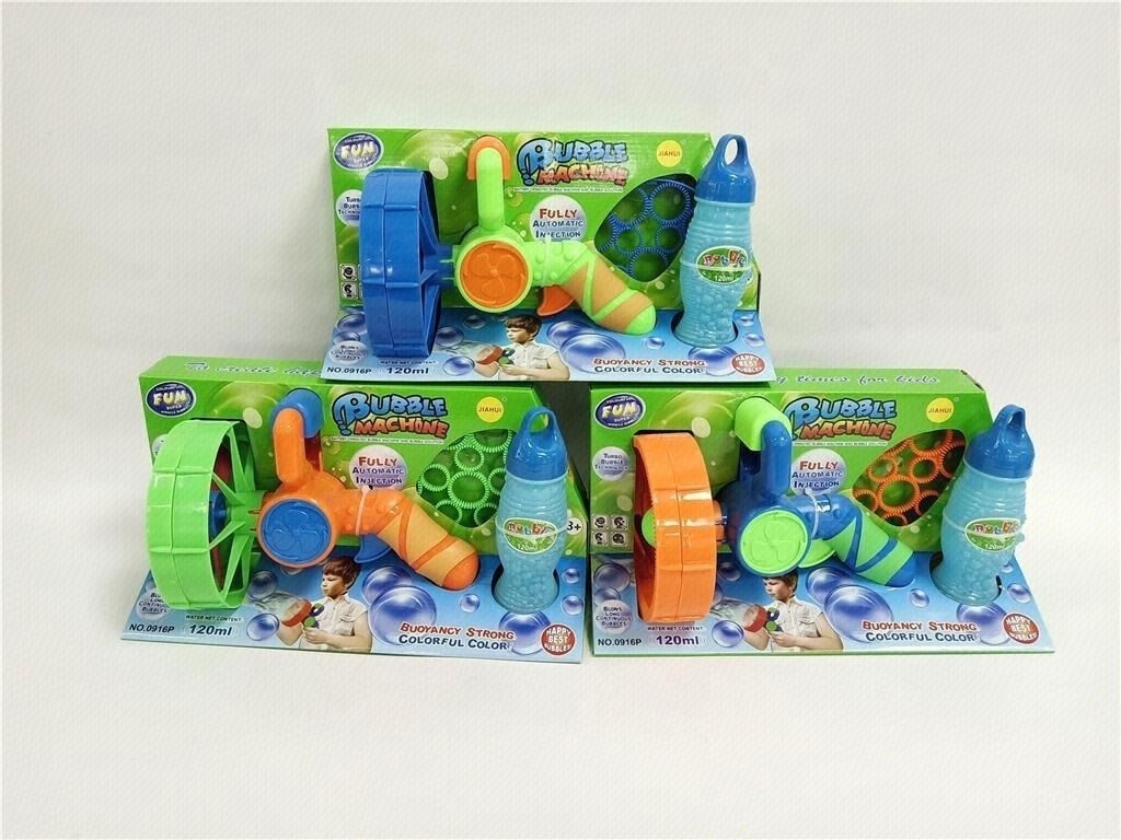 Kids outdoor activity automatic bubble machine toys plastic bubble wand electric  battery operated  bubble gun