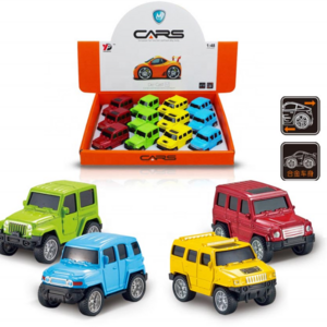 Hot Sale  12 pieces Alloy Cartoon Pull Back Cars Diecast 1/48 Scale Model Cars Toy Set Scale Model Cars