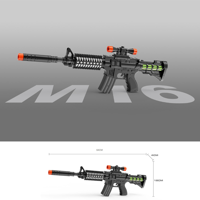 YB Laser Toy gun Toys Electric 64 CM Kids Plastic Gun Weapons light with sound Military Function AK Toy Guns For Kids