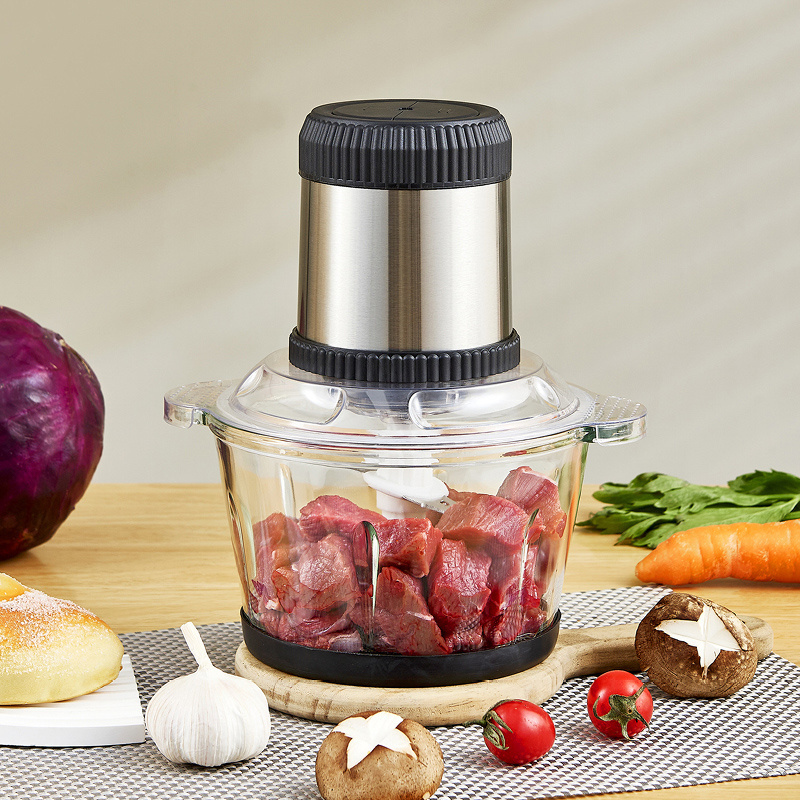 2023 cheap multifuncional silver crest small meat chopper 2-speeds mincer electric mini 2l 3l meat grinder machine for household