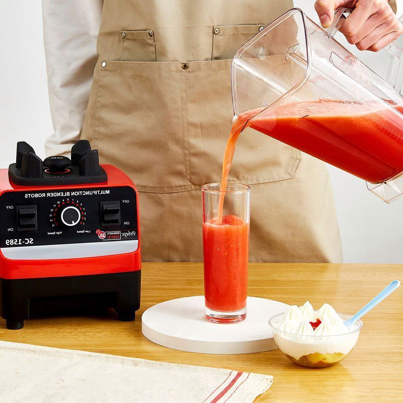 juicer electric milkshake commercial high maker mixer, power 2l plastic red push button blender/