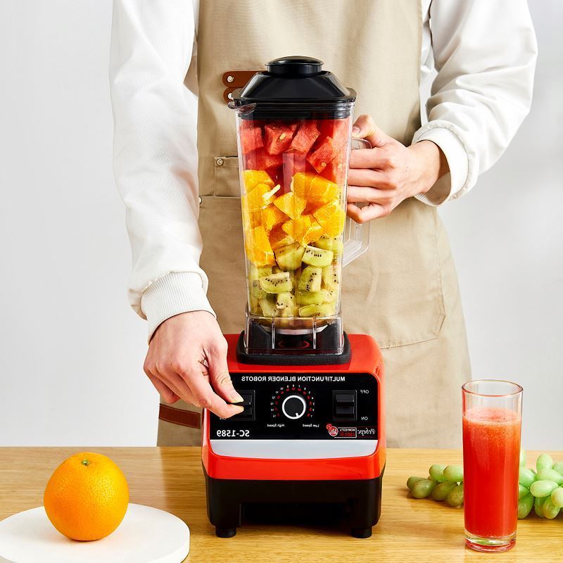 juicer electric milkshake commercial high maker mixer, power 2l plastic red push button blender/