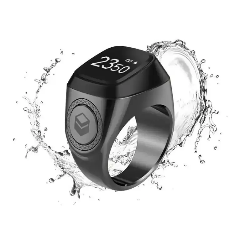 Zikr Ring M02 Pro Metal Counter Muslim Smart Ring with Tasbih Azan Zikr Ring with 120mAh Charging Case Tasbeeh Counter