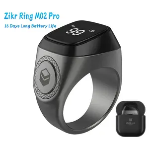 Zikr Ring M02 Pro Metal Counter Muslim Smart Ring with Tasbih Azan Zikr Ring with 120mAh Charging Case Tasbeeh Counter