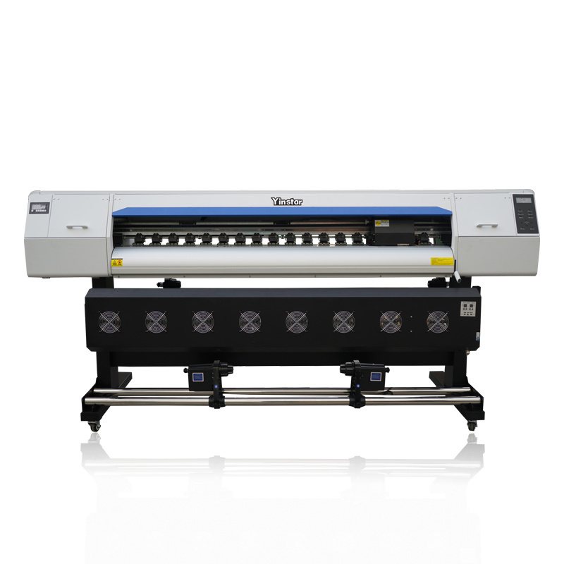 Yinstar 2 head 1.8m large format eco solvent printer in China vinyl wrap printer printing machine price