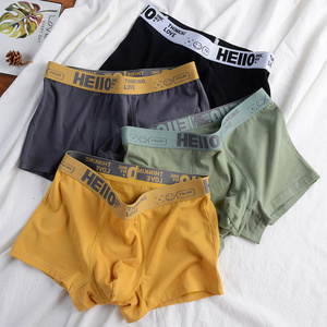 Hot Selling OEM Custom Logo Cotton fabric Mid-Rise Modal Men Boxers Briefs Underwear Panties