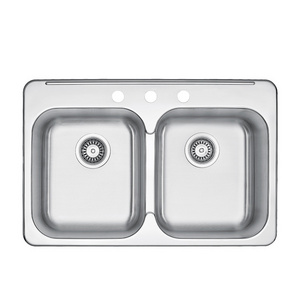 T3120DJapan Topmount Double Bowl Stainless Steel Handmade Kitchen Sink