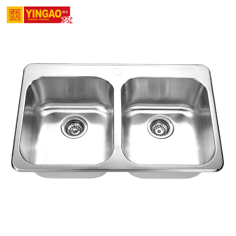 T3120DJapan Topmount Double Bowl Stainless Steel Handmade Kitchen Sink