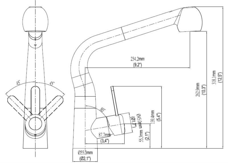 Long neck flexible hose CUPC Polished Chrome single handle kitchen faucet