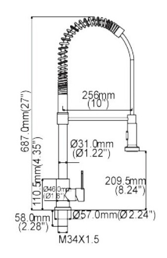 Kitchen Appliance Pull Out Flexible 304 Stainless Steel Faucet