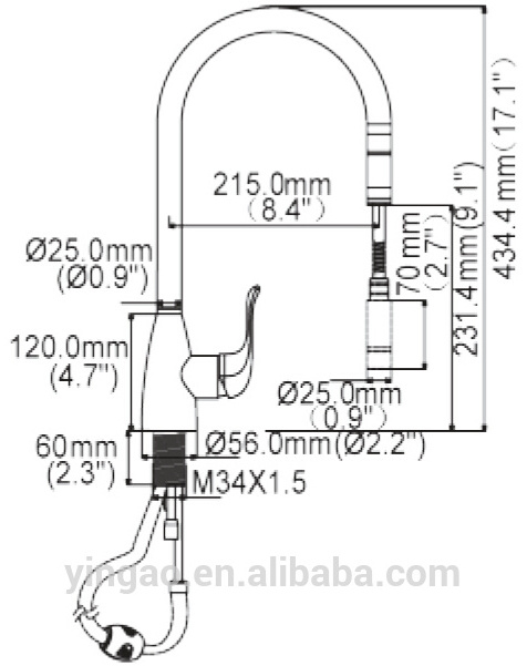 Stainless Steel Single Handle Faucet Kitchen SUS304 Pull Out Faucet