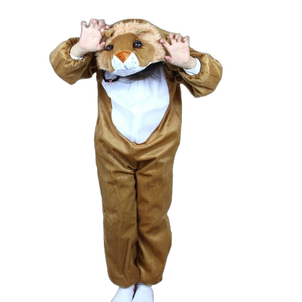 5080 Lion Plush Halloween Party Costumes Children Kids Animal Lion Jumpsuit Boy Girl Kids Animal Costumes