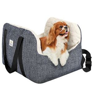 Y053 Extra Soft Small Dog Car Seat Bed with Fixed Buckle and Safety Leash Pet Carriers Travel Products