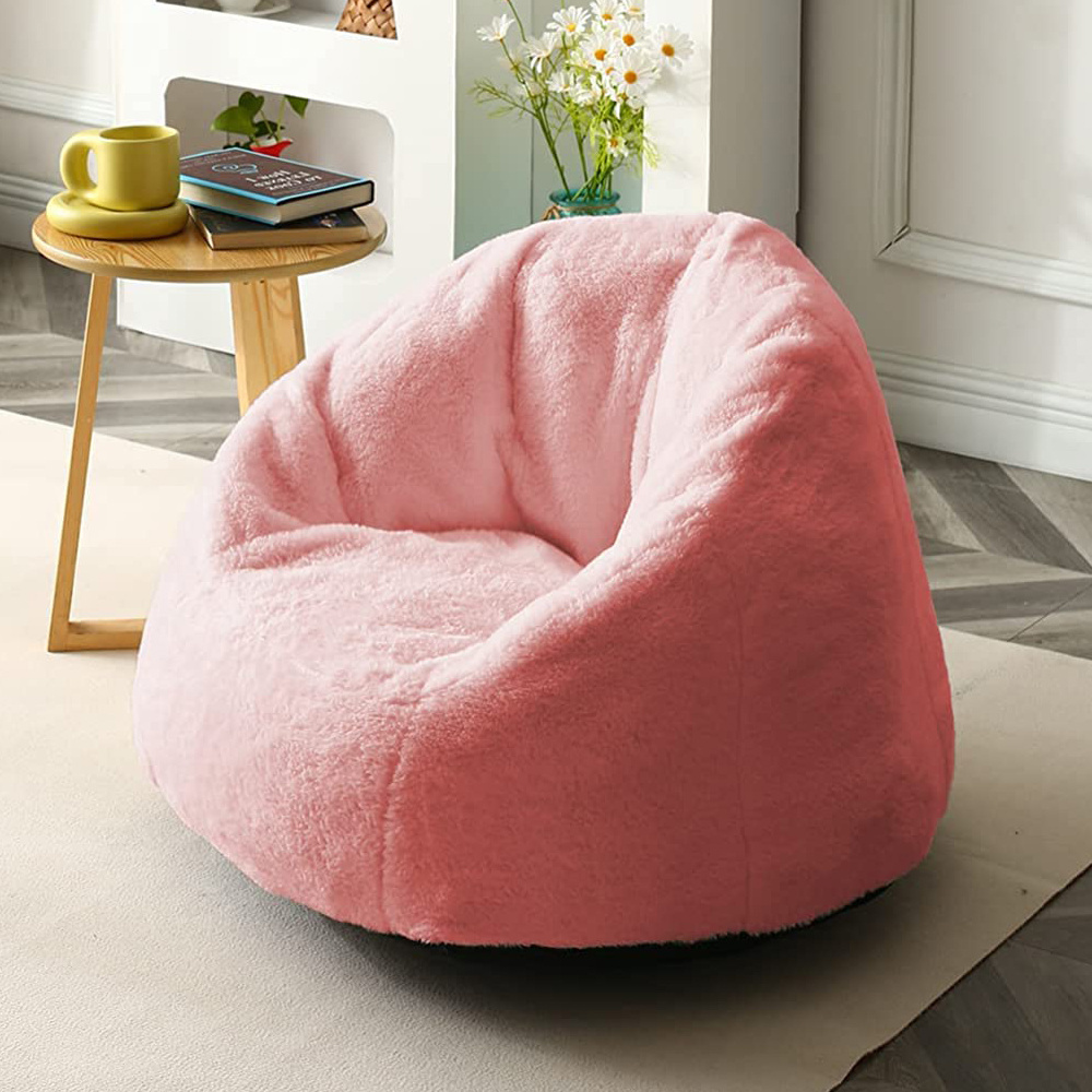 5599 Wholesale Small Mini Bean Bag Sack Chair Foam Filling Removable Machine Washable Cover Faux Fur Custom Soft Chair