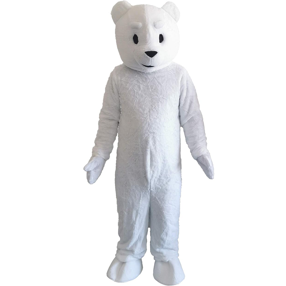 Custom Halloween Polar Bear Mascot Costume Character Cloth Adults Cute Plush White Polar Bear Mascot Costume Cartoon Character