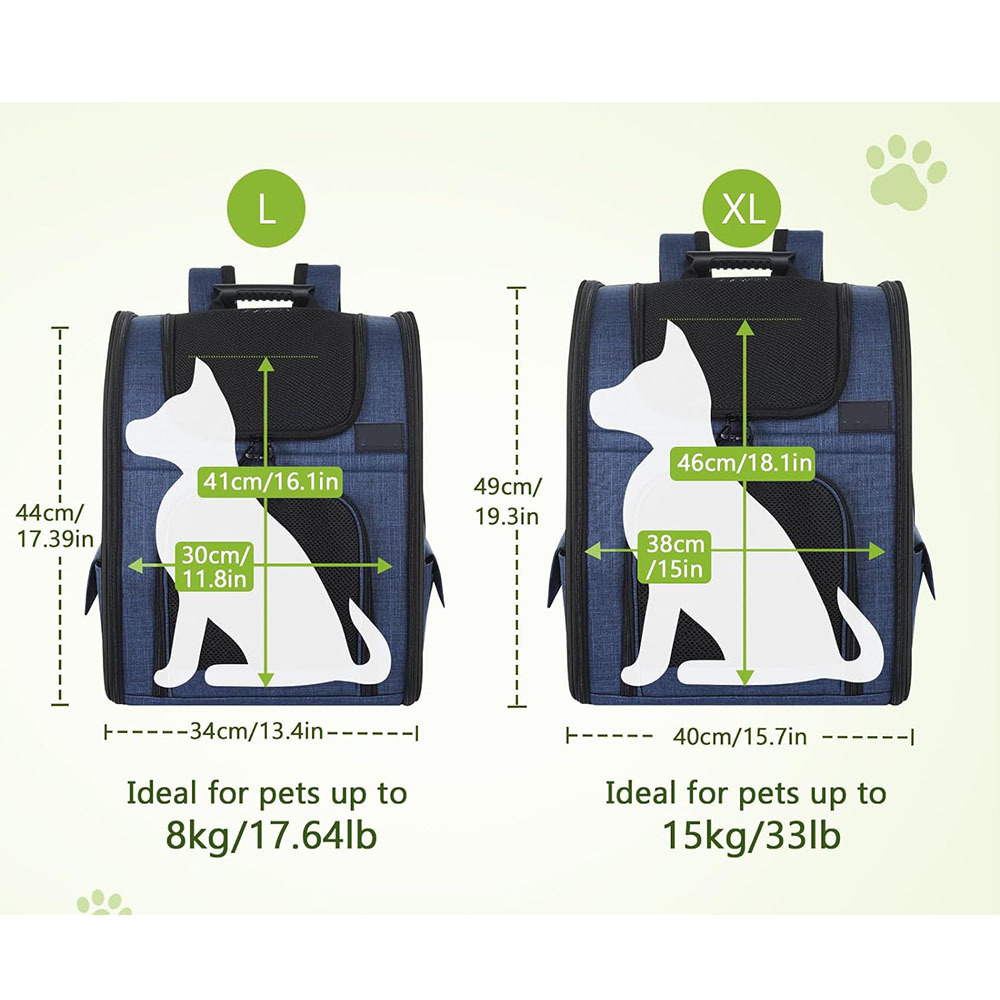 A607 Pet Dog Carrier Backpack Expandable Breathable Mesh Cat Puppies Bag Hiking Travel Pets Dog Backpack Large 18pounds Carrier