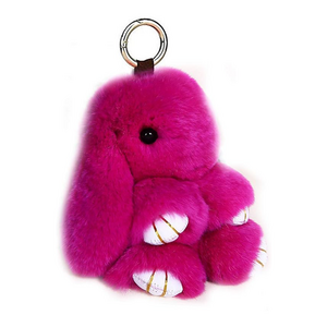 Women Car Handbag Charm Keyring Fluffy Bunny Fur Rabbit Ball Doll Household Pendant Ornament 6 Inch Kawaii Rabbit Keychain