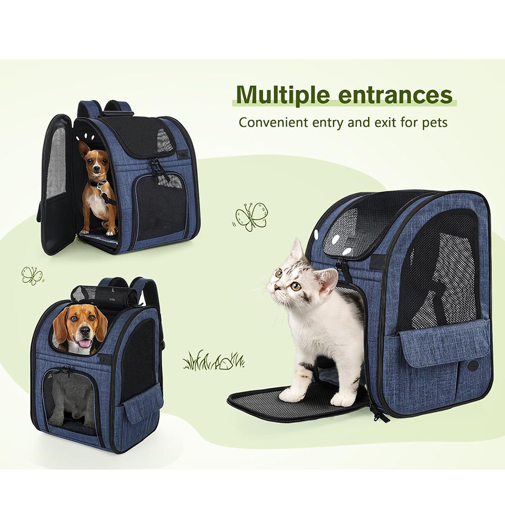 A607 Pet Dog Carrier Backpack Expandable Breathable Mesh Cat Puppies Bag Hiking Travel Pets Dog Backpack Large 18pounds Carrier