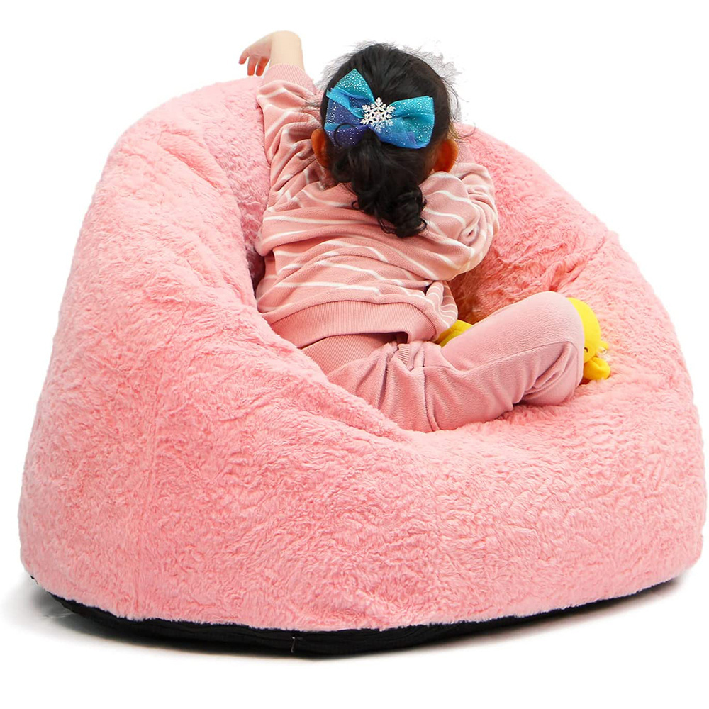 5599 Wholesale Small Mini Bean Bag Sack Chair Foam Filling Removable Machine Washable Cover Faux Fur Custom Soft Chair