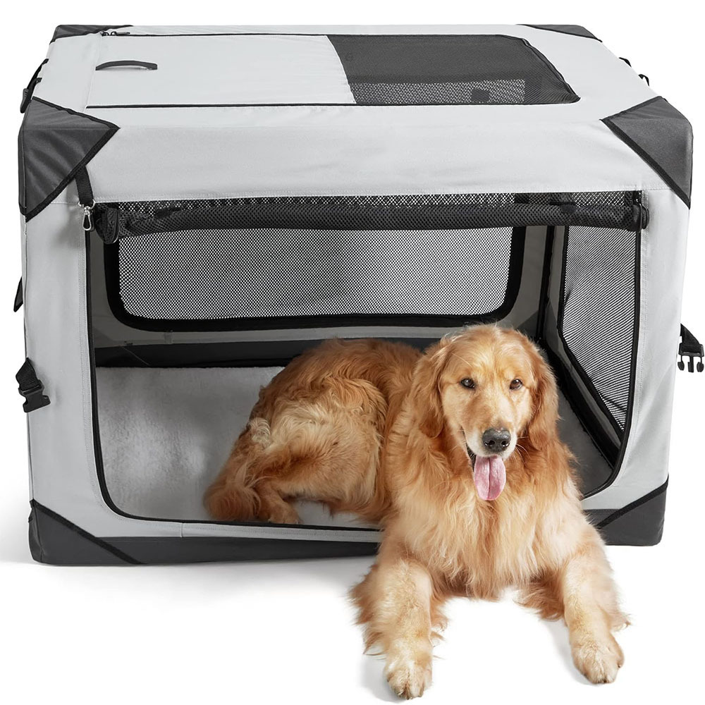 A568 ODM Collapsible Portable Dog Travel Kennel Extra Wholesale 4-Door Pet Crate Durable Mesh Windows Dog Kennels Large Outdoor