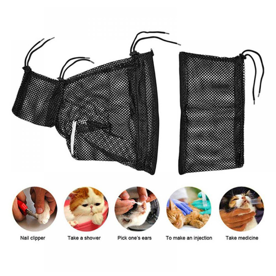 949 Anti Scratch&Bite Cat Bathing Bag Pet Grooming Products Durable Mesh Fabric Adjustable Bathing Bag for Cat