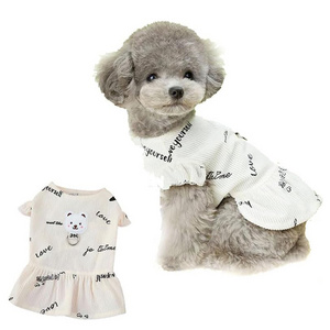 Y112 Soft Funny Dog T-shirt Clothes for Small Pets Chihuahua Yorkie Cute Dresses Summer Dog Clothes