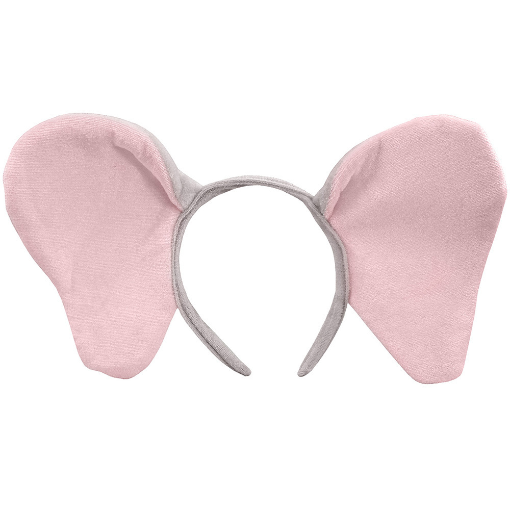 1526 Adult Child Plush Jumbo Elephant Ears Headband Tail Costume Accessory Set Plush Animal Costume for Adult